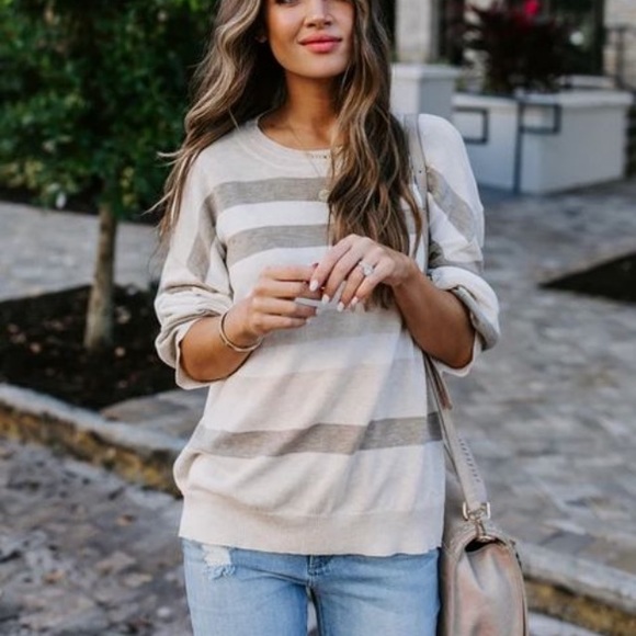 Vici Sweaters - 🆕Stripe knit sweater, NWT.